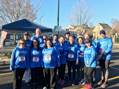 Employees ran to support the Colette A. Miles Foundation and their mission to help people diagnosed with cancer and their families.